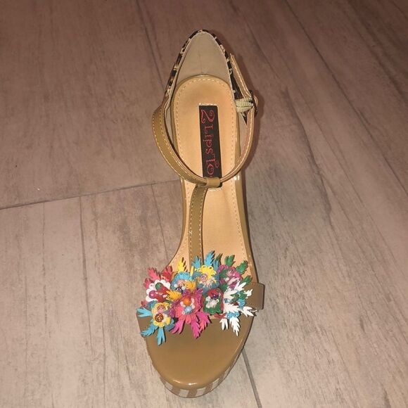 Multi color beaded chunky heels - Picture 4 of 8